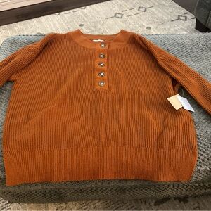 JustFab Orange Crew Neck Sweater